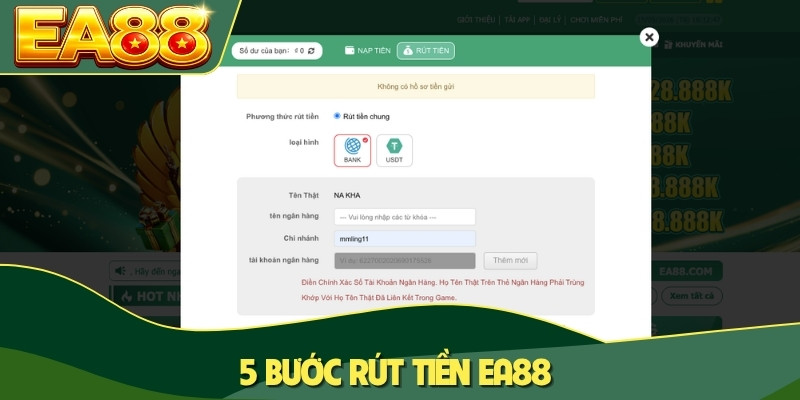 5 bước rút tiền EA88