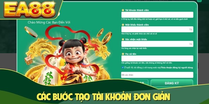 Các bước tạo tài khoản đơn giản Các bước tạo tài khoản đơn giản