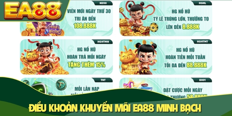 Điều khoản khuyến mãi EA88 minh bạch Điều khoản khuyến mãi EA88 minh bạch