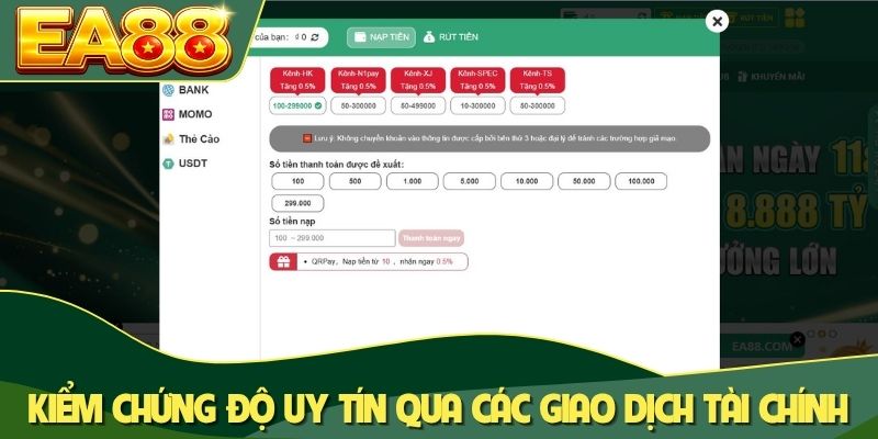 EA88 sử dụng công nghệ bảo mật tiên tiến bậc nhất Kiểm chứng độ uy tín qua các giao dịch tài chính