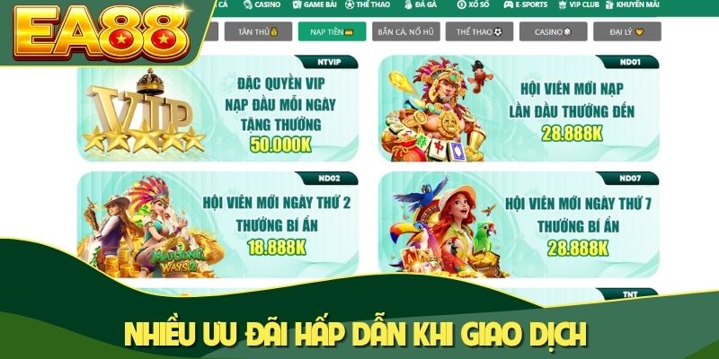 Nhiều ưu đãi hấp dẫn khi giao dịch Nhiều ưu đãi hấp dẫn khi giao dịch