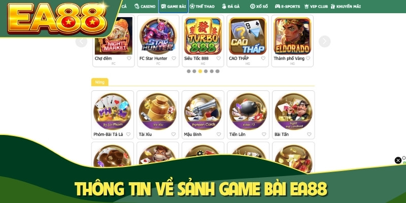 Thông tin về sảnh game bài EA88 Thông tin về sảnh game bài EA88