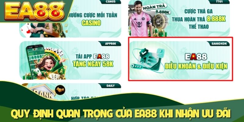 Hoàn Trả Hàng Tuần EA88 Nhận 88888K Tại HG Nổ Hũ 4 Quy định quan trọng của EA88 khi nhận ưu đãi