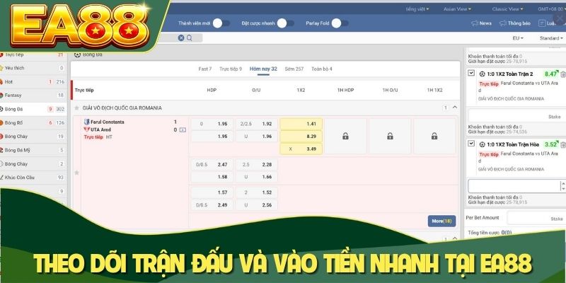 Kèo Châu Âu Và Những Mẹo Ăn Tiền Nhà Cái Dễ Dàng Nhất 4 Theo dõi trận đấu và vào tiền nhanh tại EA88